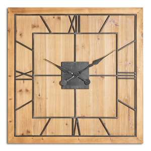 Horloge murale en bois classique au design gravé Fabricant et exportateur Fantaisie Nouveau design Horloge de décoration murale Top Exportateur Inde - Product Image 1