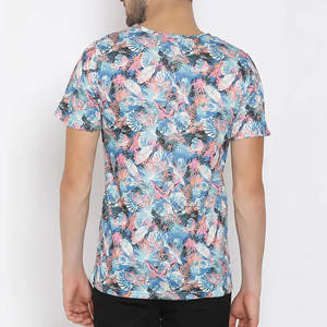 Meilleure qualité T-shirt à col rond pour hommes confortable 220g coton/fibre de bambou Logo personnalisé imprimé motif solide tricoté - Product Image 3