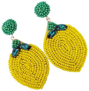 Boucles d'oreilles pendantes en perles de rocaille personnalisées, bijoux brodés à la main avec logo, accessoires de mode festifs pour femmes - Product Image 2