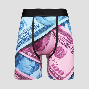 Vente en gros 100% coton Hommes Boxer Shorts Confortables et décontractés Sous-vêtements de sport Conception personnalisée Respirant Imprimé Logo Service OEM - Product Image 2