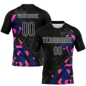 Maillot de volley-ball personnalisé à prix d'usine, noir, rose royal, géométrique, sublimation, uniforme léger pour hommes, vente chaude - Product Image 2