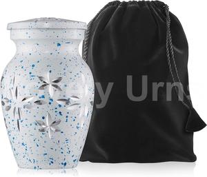 Mini urnas de recuerdo de latón/urnas funerarias pequeñas de aluminio Juego de 6 piezas en una caja de terciopelo - Product Image 3