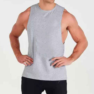 เสื้อกล้ามกีฬาสำหรับผู้ชายผ้าคอตตอนถักตกแต่งแบบปัก100% สำหรับเพาะกาย - Product Image 4