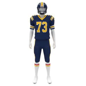 Conjunto de Uniforme de Fútbol Americano Personalizado con Mangas Cortas, Jersey y Pantalones de Color de Equipo, Tejido Transpirable de Secado Rápido para Uso Profesional - Product Image 1