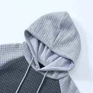 Otoño hombres sudaderas con capucha Casual Jacquard manga larga Patchwork sudaderas con capucha Europa y América pulóver cálido - Product Image 4