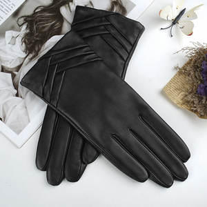 Logotipo personalizable transpirable elegante cuero moda guantes para damas alta calidad invierno al aire libre engranaje estilo liso para Casual - Product Image 5