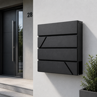 Boîte aux lettres murale moderne en acier galvanisé avec serrure à clé, pour extérieur, jardin, colis et journaux – Vente en gros très prisée