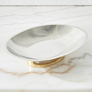 Juego de 3 cuencos decorativos bajos de orquídeas, piezas elegantes acabadas en plata, perfectas para la Mesa de la oficina en casa o uso en fiestas de la India - Product Image 6