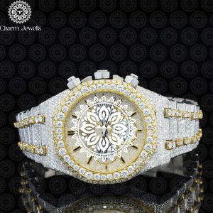 Charm_Jewells Luxury Women's Stainless Steel Watch 42mm Dial Sapphire Crystal <b>Chronograph</b> Quartz Movement Folding Clasp - Product Image 2