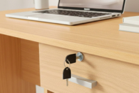 Bureau d'écriture Essence Factory WT301 couleur hêtre, mobilier scolaire, tiroir étudiant, démontable, surface PU, panneaux de particules 15mm et MDF