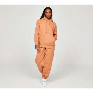 Ensemble Jogging à Capuche Surdimensionné pour Femmes de Haute Qualité avec Logo Personnalisé OEM/ODM, Sweat-shirt en Velours Polyester Confortable, 2 Pièces, Hiver - Product Image 6