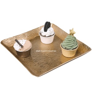 Heavy Duty Brass Food Serving <b>Tray</b> Square Shape Gold Finished for Home and Hotels Snacks & <b>Drinks</b> Serving <b>Trays</b> - Product Image 5