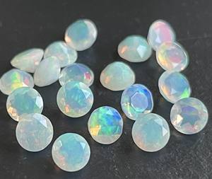 โอปอลเอธิโอเปียนธรรมชาติรอบตัด6มม. เพชรพลอยหลวมโอปอลเจียระไนแบบเหลี่ยมเพชรพลอยคุณภาพยอดเยี่ยมหลายไฟ - Product Image 5