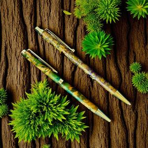 Crayon en bois de luxe fait main avec pince en laiton Coffee Burl Wood Office and Gift Use - Product Image 2