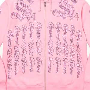 Sudadera con Capucha de Felpa Gruesa con Pedrería 100% Algodón para Hombre, con Diseño de Cristal, Ropa de Calle de Invierno, Precio de Mayoreo, MOQ Bajo - Product Image 3