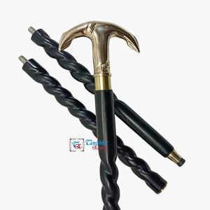 Bastón de madera negro victoriano hecho a mano con mango de ancla náutica de latón en espiral, regalo - Product Image 3