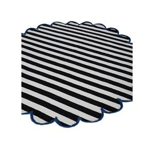 Tapis en laine rayés Alhambra gris et noir, tissage plat pour usage domestique - ADWL-13197 - Product Image 2