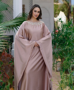 2024 Winter Wholesale Nida Fabric Abaya High Quality with Beautiful Embroidery Modest Style <b>Long</b> <b>Sleeves</b> Natural Waistline - Product Image 1