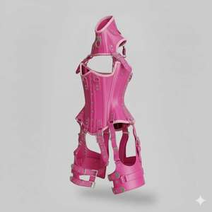 Faja corsé rosa moldeadora de cintura, túnica adelgazante con cierre de gancho y ojo ajustable para uso diario - Product Image 3