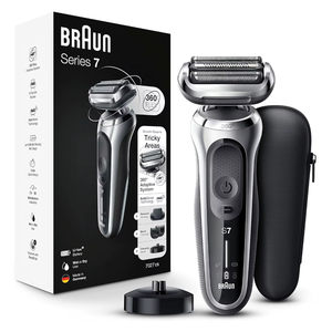 Rasoir électrique Braun pour hommes, rasoir à grille étanche, série 7 7027cs, rasage humide et sec, avec tondeuse à barbe, rechargeable - Product Image 3