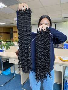 ผมต่อแบบมนุษย์หยักศกยาวหยิกตรง10 "-50" ช่อต่อผมมนุษย์จัดแนวหนังกำพร้าตามธรรมชาติแบบ100% - Product Image 5