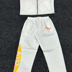 Sweat à capuche avec logo patchs personnalisés OEM avec pantalon de survêtement évasé Vintage Zipper Faded Sweat suit Jogging survêtements évasés pour hommes - Product Image 4