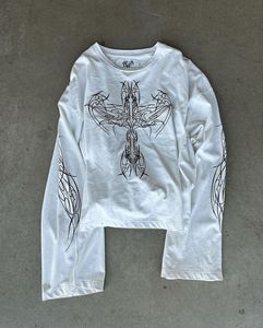 Camiseta recortada con lavado ácido para hombre Camiseta recortada antiarrugas de manga larga de algodón 100% - Product Image 1