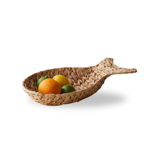 ชุดถาดเสิร์ฟรูปปลาผักตบชวาทำด้วยมือ3ชิ้นพร้อมที่จับปอกระเจาสำหรับตกแต่งและจัดเก็บอาหารขายส่ง - Product Image 1