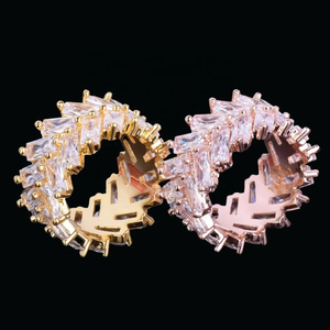 แหวนเพชรสีขาวทรงสี่เหลี่ยมสำหรับผู้ชายผู้หญิงที่พิเศษสำหรับ925เงินทองกุหลาบทองและสี่เหลี่ยม VVS ห้องปฏิบัติการที่ปลูกในห้องปฏิบัติการ - Product Image 1