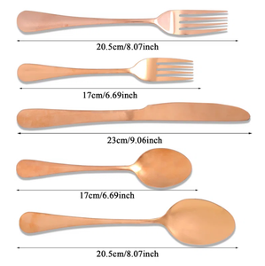 Juego de cubiertos de acero inoxidable de oro rosa, vajilla creativa, cuchillo, cuchara, tenedor, hogar, restaurante, decoración de boda, juego de cubiertos - Product Image 4