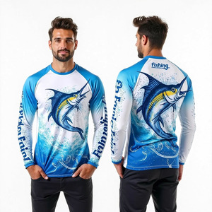 Chemise de pêche à manches longues pour homme, impression par sublimation, séchage rapide, respirante, UPF 50, vêtements de pêche, logo personnalisé, tee-shirt - Product Image 2