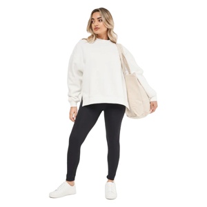 2024 sudadera gruesa pesada de cuello redondo para mujer sudadera de lana en blanco al por mayor - Product Image 1
