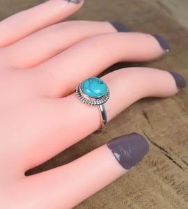 Bague chaude faite à la main bijoux promesse déclaration bague bijoux Turquoise pierre précieuse 925 argent Sterling solide bague femmes bague bijoux - Product Image 2
