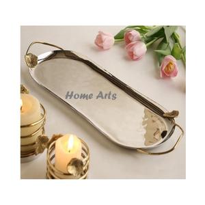 Bandeja de Servicio de Alimentos de Acero Inoxidable con Asa de Hoja, Bandeja de Alta Calidad para Chocolates y Aperitivos, Más Vendida - Product Image 4