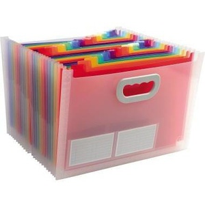Exacompta Crystal Expanding File <b>Folder</b> <b>A4</b> 24 Compartments Polypropylene Includes 2 Label Sheets - Product Image 1
