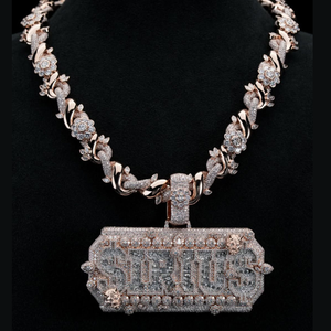 Customized <b>Name</b> Necklace with Iced Number Pendant Personalized Hip Hop Rock Rapper Jewelry for Men Fashion Big Baguette Style - Product Image 1