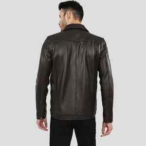 Nouvelle veste en cuir pour homme en cuir de vache véritable 100% cuir, rembourrage en coton, longueur régulière, respirante, imperméable, 2026 - Product Image 6