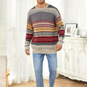 Hot Selling Man Printed Round Neck Cotton Long Sleeve Sweater Wool <b>Cardigan</b> New Fashion Design Breathable <b>Oversized</b> Men Sweaters - Product Image 5