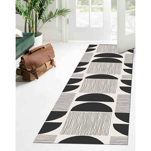Tapis moderne du milieu du siècle : motif géométrique minimaliste, tapis d'intérieur doux, tapis en chenille - Product Image 4