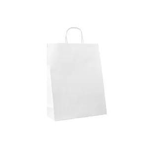 Made in Italy High Quality Automatic Kraft Paper Bag 31*12*41 White Shopper for Clothes Retail Store Gift Packaging