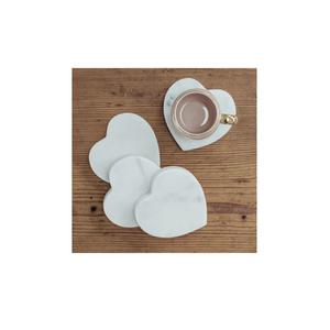 ชุดถาดรองแก้วหินอ่อนสีขาว4ชิ้นจานรองแก้วทรงกลมทำจากธรรมชาติขอบทอง - Product Image 3