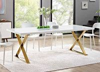 Ensemble de salle à manger en marbre de luxe intemporel comprenant une table centrale pour salon en bois et pierre
