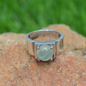 แหวนเงิน prehnite 925หรูหราเครื่องประดับอัญมณีสีเขียวโบฮีเมียนเป็นมิตรกับสิ่งแวดล้อมรูปทรงคริสเตียนของขวัญทางศาสนาผู้หญิง - Product Image 4