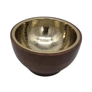 Bol en bois au design fabuleux avec bordure et base en acier inoxydable, bol de service alimentaire à prix raisonnable - Product Image 4