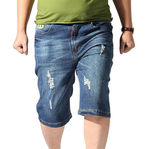 <b>Mens</b> <b>Slim</b> Fit Distressed Denim <b>Shorts</b> Casual Summer Jean <b>Shorts</b> with Raw Hem - Product Image 5