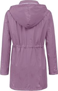 Gabardina larga impermeable con capucha para mujer, chaqueta de viaje cortavientos para todas las estaciones. - Product Image 2