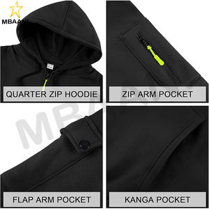 Sweat-shirt à capuche zippé pour homme en polaire, à manches longues, avec poche kangourou, idéal pour l'entraînement et le sport - Product Image 6