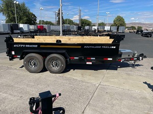 Remorque benne basculante hydraulique 7 x 14 14K avec suspension à ressorts à glissière HD, pneus radiaux LRE 235/80R16 (4), roue électrique à chargeur solaire - Product Image 5