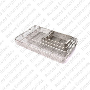 Cesta de rejilla autoclave certificada CE con asas de caída Bandeja de malla de alambre de esterilización manual-Fabricante directo - Product Image 4