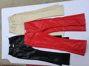 Pantalon droit incurvé rayé en cuir PU pantalon pour hommes respirant personnalisé Streetwear moto hommes pantalon en cuir empilé 2025 - Product Image 2